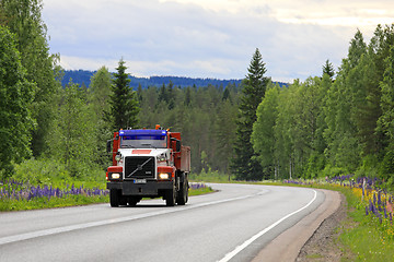 Image showing Volvo N10 Heavy Duty Truck On Summer Highway