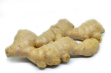 Image showing Fresh ginger isolated on white background.