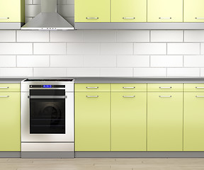 Image showing Stove and range hood in the kitchen