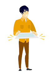 Image showing Businessman holding a contract vector illustration