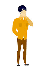 Image showing Asian businessman thinking vector illustration