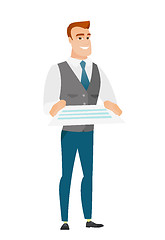 Image showing Businessman holding a contract vector illustration