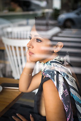 Image showing Woman in Cafe