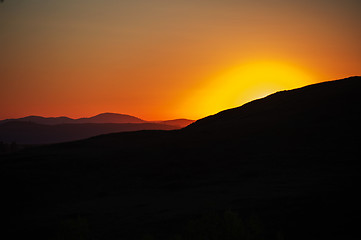 Image showing Beauty sunset in the mountains