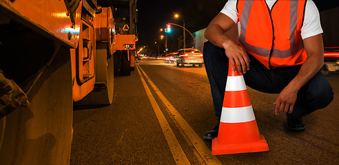 Image showing repairing the road