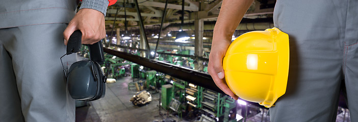 Image showing Workers with safety uniform