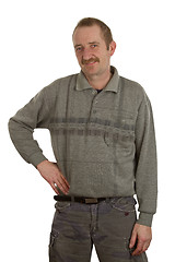 Image showing Casual man standing on white