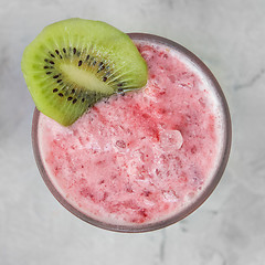 Image showing Strawberry smoothie with kiwi