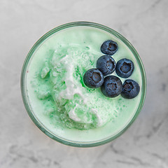 Image showing Blueberry smoothie on a white