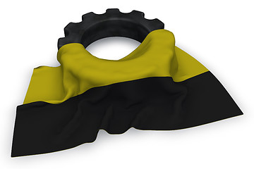 Image showing gear wheel and flag of saxony-anhalt - 3d rendering