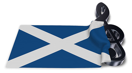 Image showing clef symbol and scottish flag - 3d rendering
