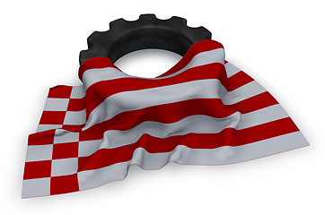 Image showing gear wheel and flag of bremen - 3d rendering