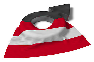 Image showing mars symbol and flag of austria - 3d rendering