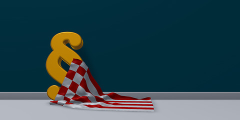 Image showing paragraph symbol and flag of bremen - 3d rendering