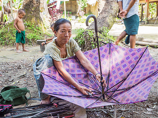 Image showing Umbrella repair service in Myanmar