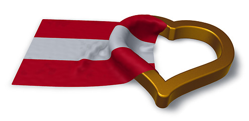 Image showing austrian flag and heart symbol - 3d rendering