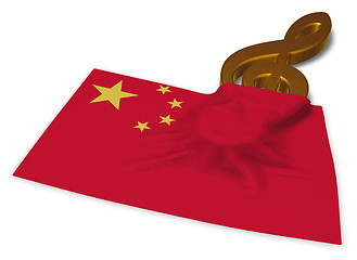 Image showing clef symbol symbol and flag of china - 3d rendering