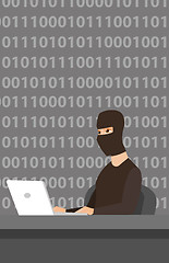 Image showing Hacker using laptop to steal information.