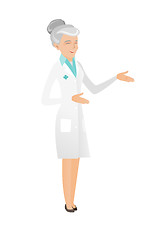 Image showing Senior caucasian happy doctor gesticulating.