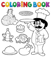 Image showing Coloring book chef theme 3