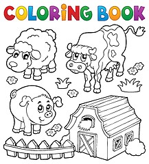 Image showing Coloring book with farm animals 6