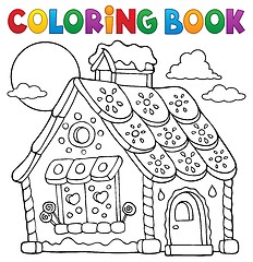 Image showing Coloring book gingerbread house theme 1