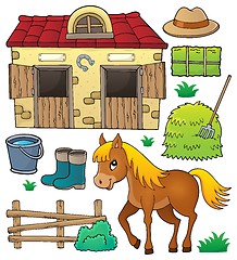 Image showing Horse and related objects theme set