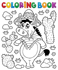 Image showing Coloring book Mexican donkey 1