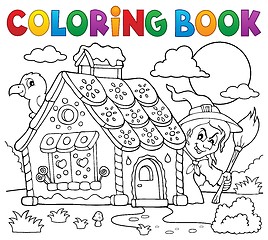 Image showing Coloring book gingerbread house theme 2