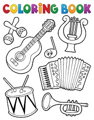 Image showing Coloring book music instruments 1