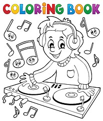 Image showing Coloring book DJ boy