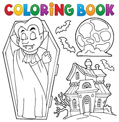 Image showing Coloring book vampire theme 3