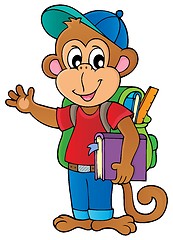 Image showing School monkey theme image 1