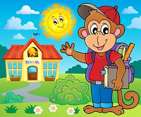 Image showing School monkey theme image 3