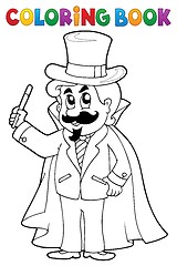 Image showing Coloring book magician theme 1