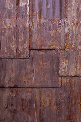 Image showing Rusted metal plate