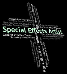 Image showing Special Effects Artist Indicates Crafter Hiring And Painting