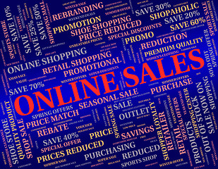 Image showing Online Sales Represents World Wide Web And Net