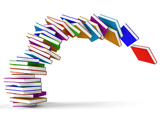 Image showing Stack Of Falling Books Representing Learning And Education