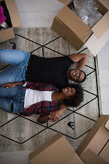 Image showing Top view of attractive young African American couple