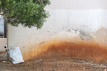 Image showing abandoned grunge cracked stucco wall
