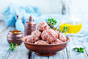 Image showing raw meatballs