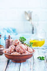 Image showing raw meatballs