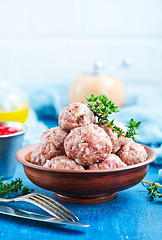 Image showing raw meatballs