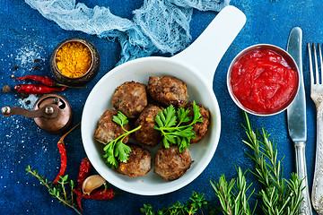 Image showing fried meatballs