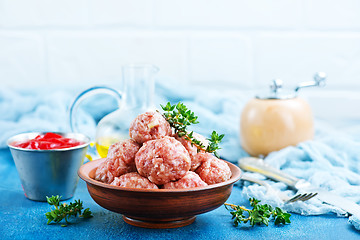 Image showing raw meatballs