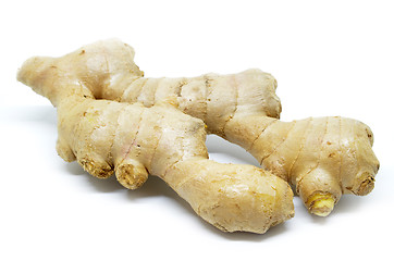 Image showing Fresh ginger isolated on white background.