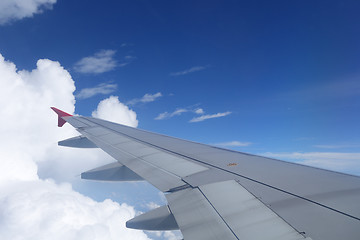 Image showing View from plane over the wing