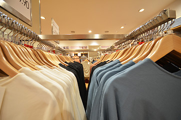 Image showing Designer clothes hanger in a row