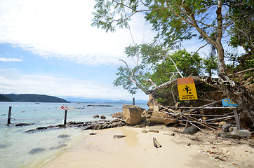 Image showing Beach in Sapi Island, Sabah Malaysia.